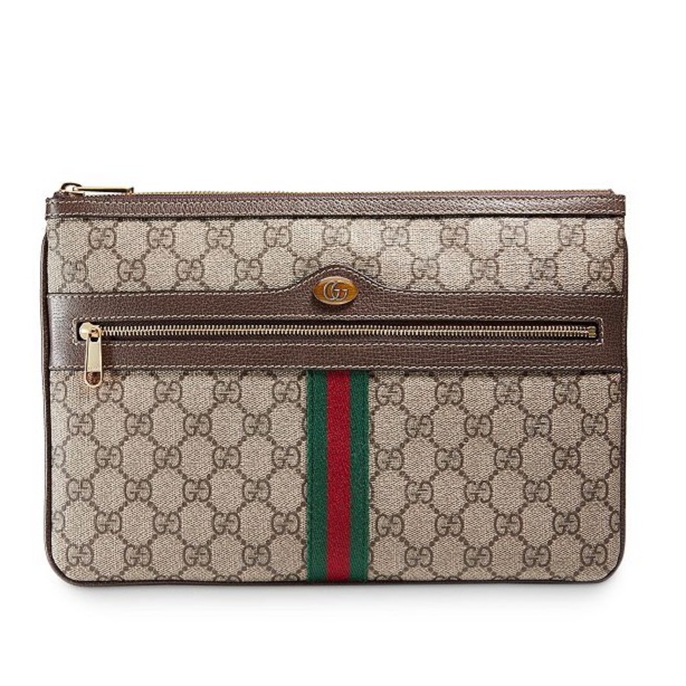 NIB GUCCI Ophidia GG Supreme Zip Pouch Clutch